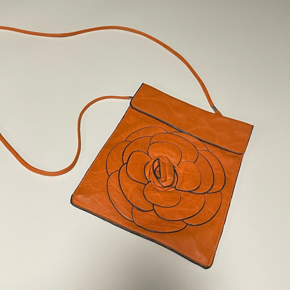 45 Orange Crossbody 3D Flower